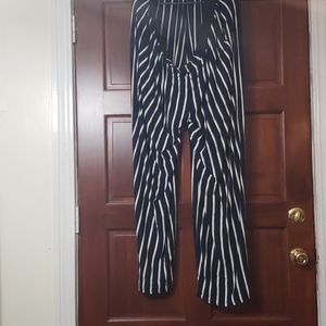 Navy and white striped pants